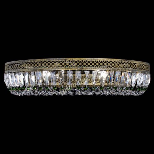 Люстра Венеция Кольцо №8 пластинка под бронзу Зеленая в Новокузнецке Гусь Хрустальный