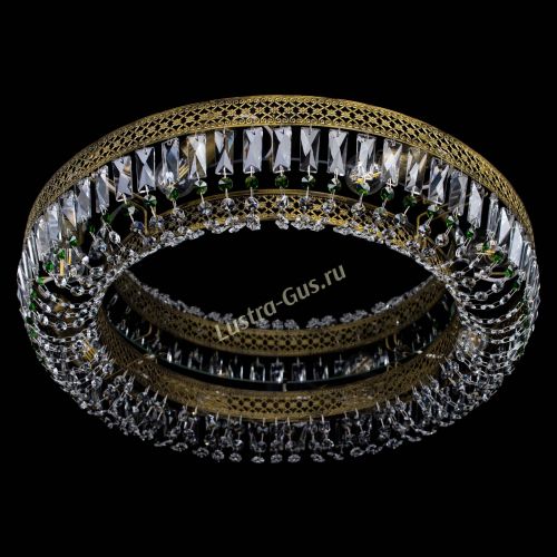 Люстра Венеция Кольцо №8 пластинка под бронзу Зеленая в Новокузнецке Гусь Хрустальный