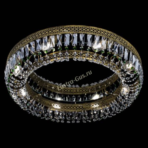Люстра Венеция Кольцо №8 пластинка под бронзу Зеленая в Новокузнецке Гусь Хрустальный