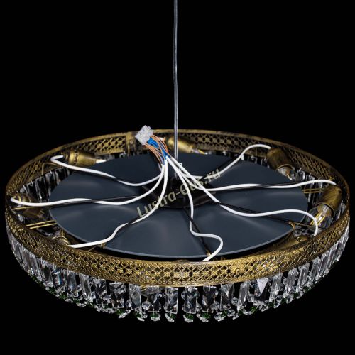 Люстра Венеция Кольцо №8 пластинка под бронзу Зеленая в Новокузнецке Гусь Хрустальный