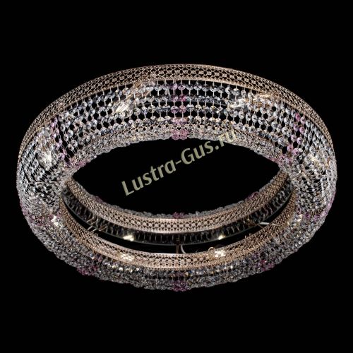 Люстра Венеция Кольцо №8 розовая в Новокузнецке Гусь Хрустальный