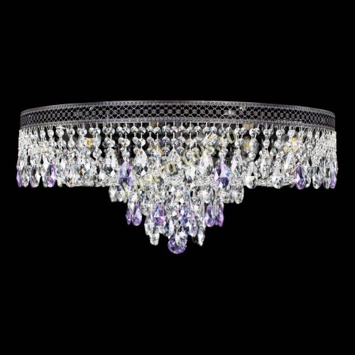 Люстра Венеция Кольцо Черная №8 фиолетовая в Новокузнецке Гусь Хрустальный