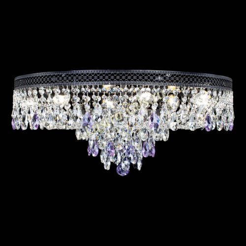 Люстра Венеция Кольцо Черная №8 фиолетовая в Новокузнецке Гусь Хрустальный