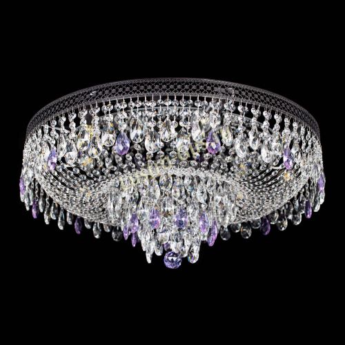 Люстра Венеция Кольцо Черная №8 фиолетовая в Новокузнецке Гусь Хрустальный