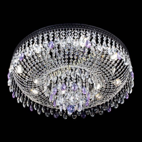 Люстра Венеция Кольцо Черная №8 фиолетовая в Новокузнецке Гусь Хрустальный