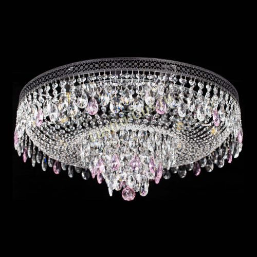 Люстра Венеция Кольцо Черная №8 розовая в Новокузнецке Гусь Хрустальный