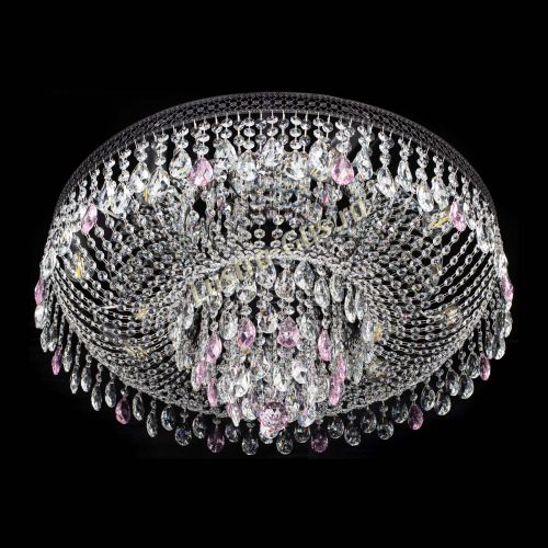 Люстра Венеция Кольцо Черная №8 розовая в Новокузнецке Гусь Хрустальный