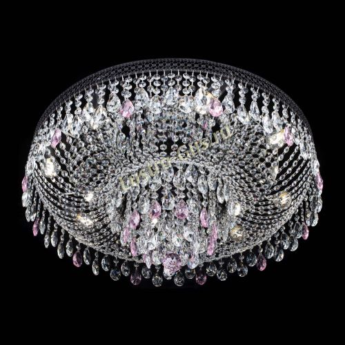 Люстра Венеция Кольцо Черная №8 розовая в Новокузнецке Гусь Хрустальный