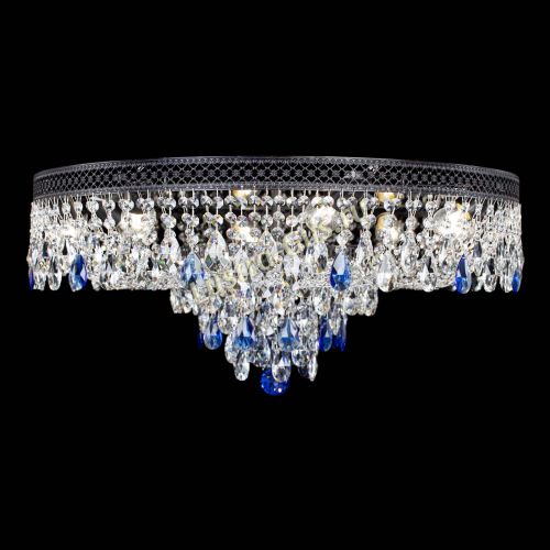 Люстра Венеция Кольцо Черная №8 синяя в Новокузнецке Гусь Хрустальный