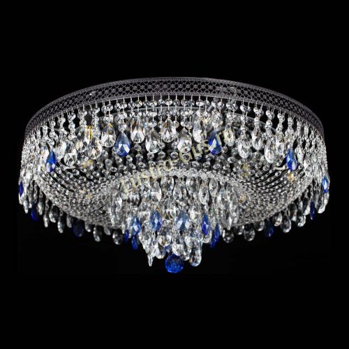 Люстра Венеция Кольцо Черная №8 синяя в Новокузнецке Гусь Хрустальный