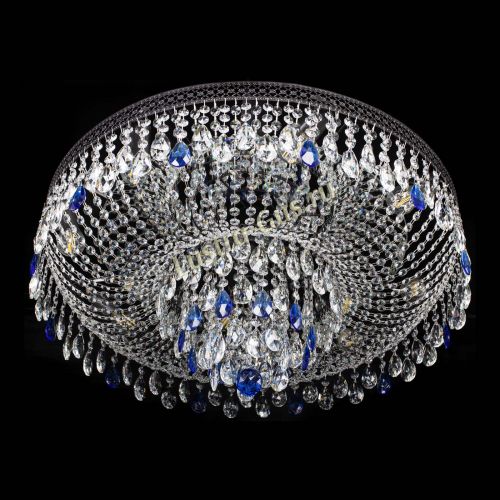 Люстра Венеция Кольцо Черная №8 синяя в Новокузнецке Гусь Хрустальный