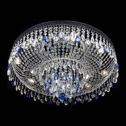 Люстра Венеция Кольцо Черная №8 синяя в Новокузнецке Гусь Хрустальный