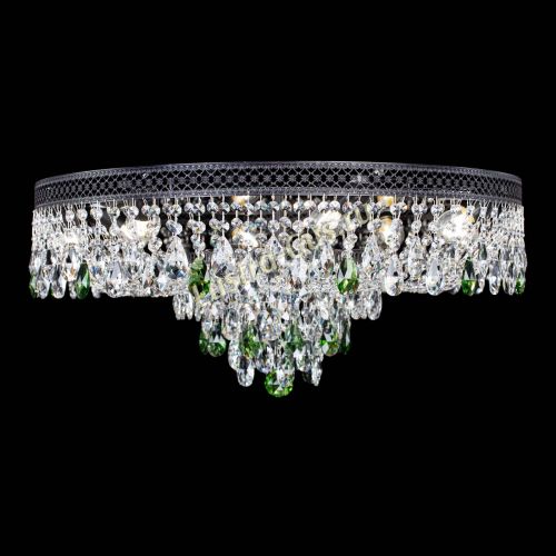 Люстра Венеция Кольцо Черная №8 зеленая в Новокузнецке Гусь Хрустальный