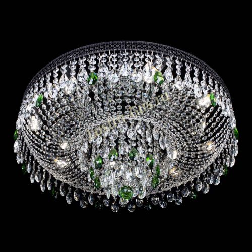 Люстра Венеция Кольцо Черная №8 зеленая в Новокузнецке Гусь Хрустальный