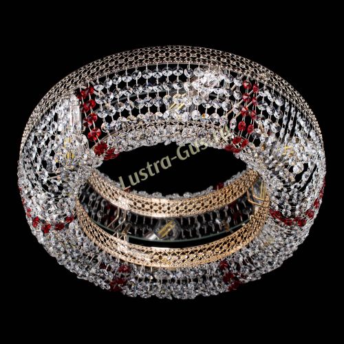 Люстра Венеция Кольцо красная в Новокузнецке Гусь Хрустальный