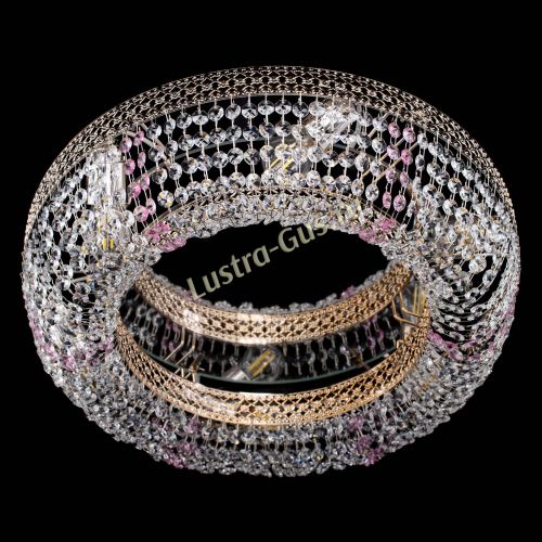 Люстра Венеция Кольцо розовая в Новокузнецке Гусь Хрустальный