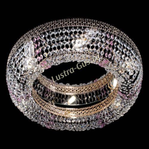 Люстра Венеция Кольцо розовая в Новокузнецке Гусь Хрустальный