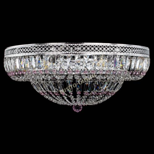 Люстра Венеция Купол пластинка 600 Розовая в Новокузнецке Гусь Хрустальный