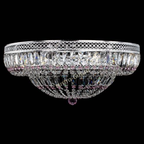 Люстра Венеция Купол пластинка 600 Розовая в Новокузнецке Гусь Хрустальный