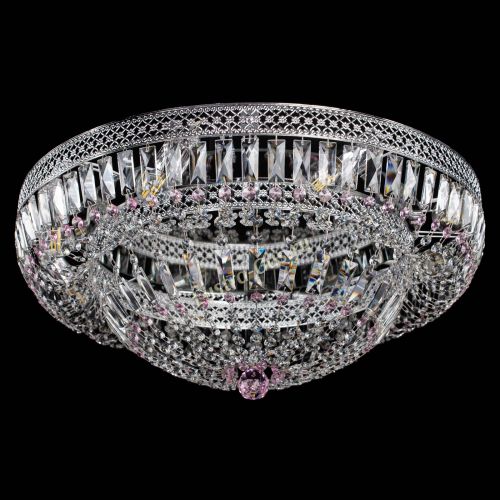 Люстра Венеция Купол пластинка 600 Розовая в Новокузнецке Гусь Хрустальный