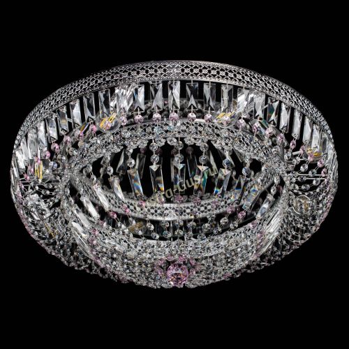 Люстра Венеция Купол пластинка 600 Розовая в Новокузнецке Гусь Хрустальный