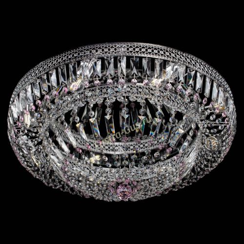 Люстра Венеция Купол пластинка 600 Розовая в Новокузнецке Гусь Хрустальный