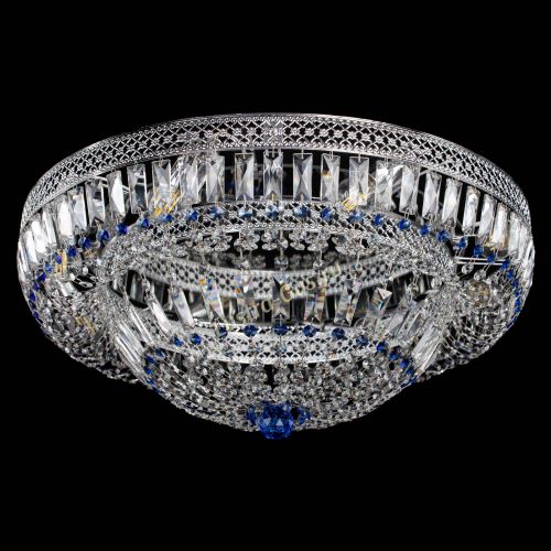 Люстра Венеция Купол пластинка 600 Синяя в Новокузнецке Гусь Хрустальный