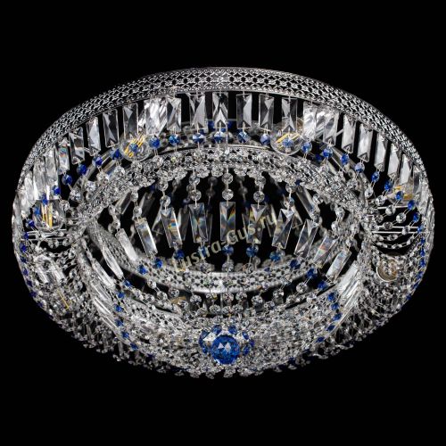 Люстра Венеция Купол пластинка 600 Синяя в Новокузнецке Гусь Хрустальный