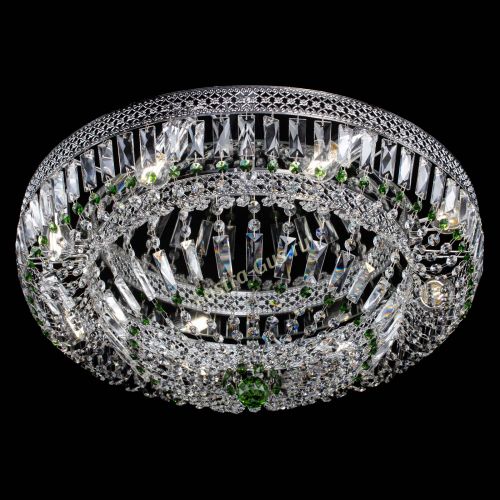 Люстра Венеция Купол пластинка 600 Зеленая в Новокузнецке Гусь Хрустальный