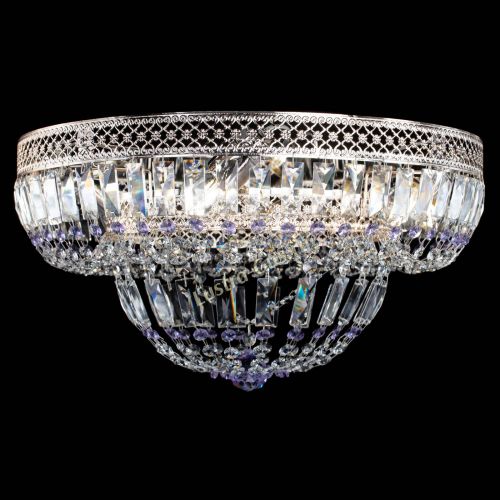 Люстра Венеция Купол пластинка Фиолетовая в Новокузнецке Гусь Хрустальный