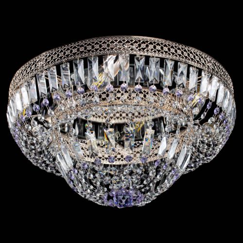 Люстра Венеция Купол пластинка Фиолетовая в Новокузнецке Гусь Хрустальный