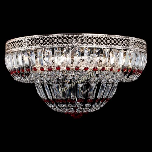 Люстра Венеция Купол пластинка Красная в Новокузнецке Гусь Хрустальный