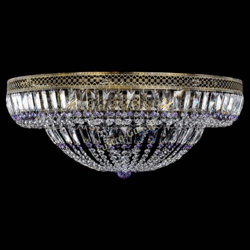 Люстра Венеция Купол пластинка под бронзу Фиолетовая в Новокузнецке Гусь Хрустальный