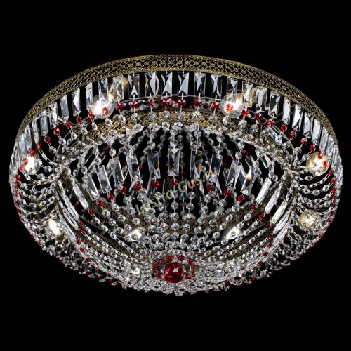 Люстра Венеция Купол пластинка под бронзу Красная в Новокузнецке Гусь Хрустальный