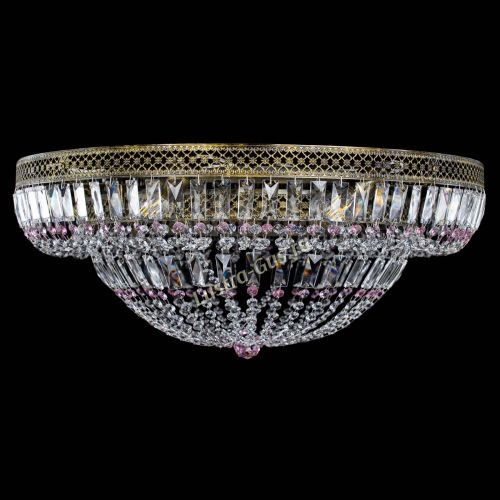 Люстра Венеция Купол пластинка под бронзу Розовая в Новокузнецке Гусь Хрустальный