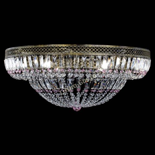 Люстра Венеция Купол пластинка под бронзу Розовая в Новокузнецке Гусь Хрустальный