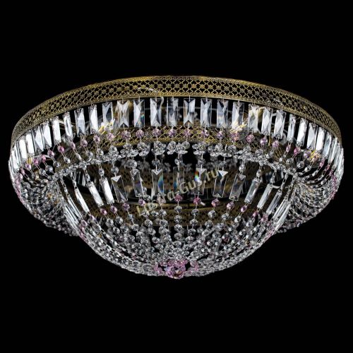 Люстра Венеция Купол пластинка под бронзу Розовая в Новокузнецке Гусь Хрустальный