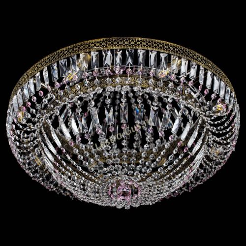 Люстра Венеция Купол пластинка под бронзу Розовая в Новокузнецке Гусь Хрустальный