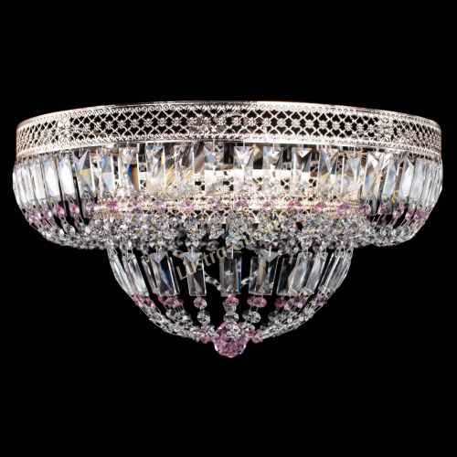 Люстра Венеция Купол пластинка Розовая в Новокузнецке Гусь Хрустальный