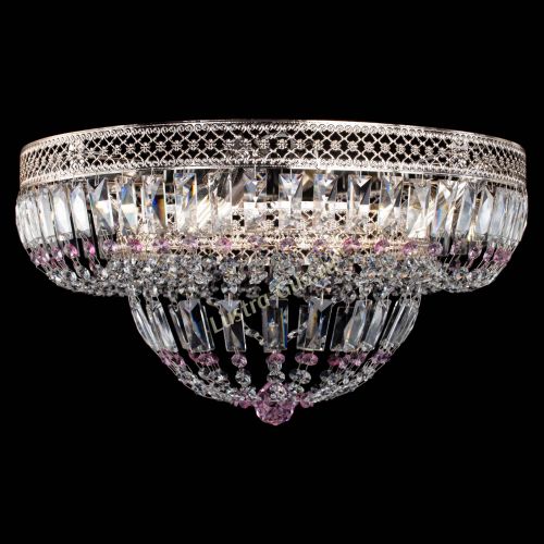 Люстра Венеция Купол пластинка Розовая в Новокузнецке Гусь Хрустальный