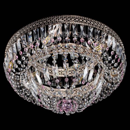 Люстра Венеция Купол пластинка Розовая в Новокузнецке Гусь Хрустальный