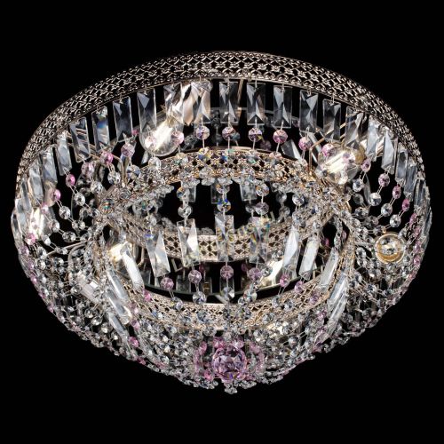 Люстра Венеция Купол пластинка Розовая в Новокузнецке Гусь Хрустальный