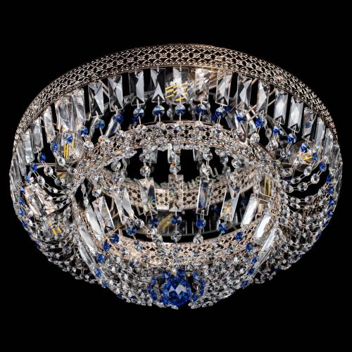 Люстра Венеция Купол пластинка Синяя в Новокузнецке Гусь Хрустальный