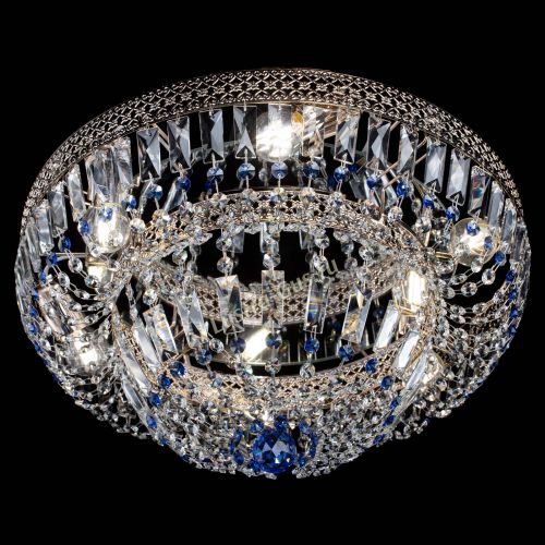 Люстра Венеция Купол пластинка Синяя в Новокузнецке Гусь Хрустальный