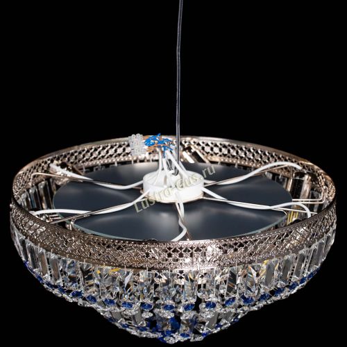 Люстра Венеция Купол пластинка Синяя в Новокузнецке Гусь Хрустальный