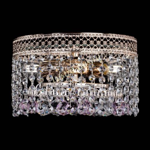 Люстра Венеция шар №2 розовая в Новокузнецке Гусь Хрустальный