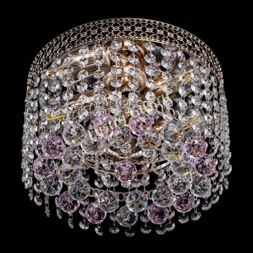 Люстра Венеция шар №2 розовая в Новокузнецке Гусь Хрустальный