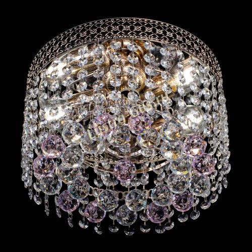 Люстра Венеция шар №2 розовая в Новокузнецке Гусь Хрустальный