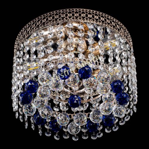 Люстра Венеция шар №2 синяя в Новокузнецке Гусь Хрустальный