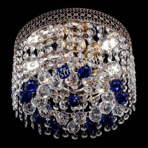 Люстра Венеция шар №2 синяя в Новокузнецке Гусь Хрустальный